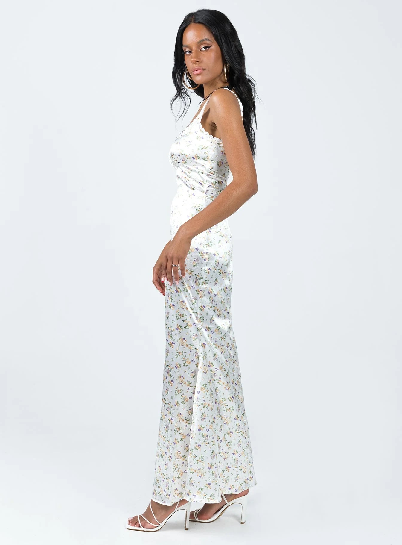 Berlin Satin Midi Dress White